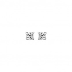 Oorringen zilver met cubic zirconia 2 mm - 615725