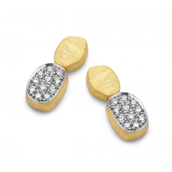 Oorslingers geel goud met diamant - 609647