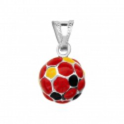 hanger voetbal zilver rood-zwart-geel - 602632