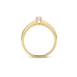 Ring bicolor 14 kt met zirconia - 609391