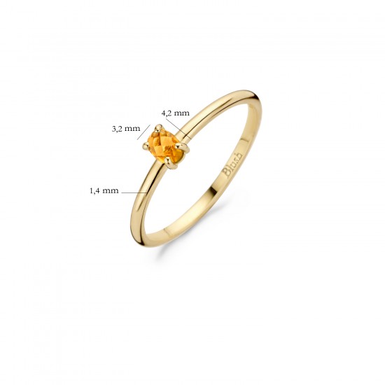 Ring 14 kt geel goud met citrien - 609195