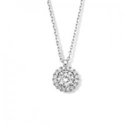 Hanger zilver met zirconia inclusief ketting - 616473