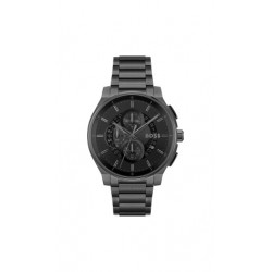 Boss-chrono-zwarte pvd kast en  band-zwarte wijzerplaat-44mm-5atm - 614947