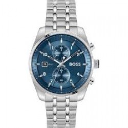 Boss Chrono-kast en band staal-blauwe wijzerplaat-44mm-5atm - 616682