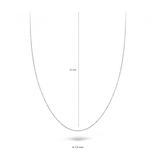 Ketting 14 kt wit goud - 606982