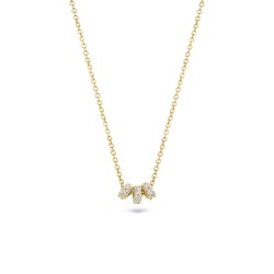 Ketting geelkleurig 14 kt met 3 hangertjes - 614891