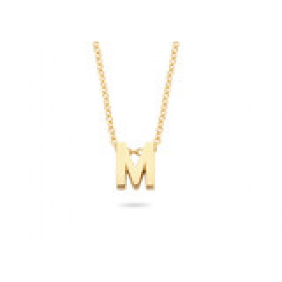 Letter M 14 kt inclusief ketting - 614180