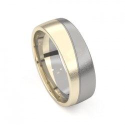 Ring goud 9 kt en titanium - 20494