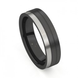 Ring Amici zwart staal 6mm - 603580