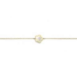 Armband 18 kt met parelmoerbloemetje - 616501