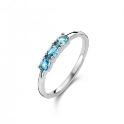 Ring zilver met blauwe zirconia - 611033