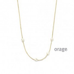 Ketting geelkleurig met parels - 615109