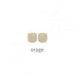 Oorringen vierkant plaqué met zirconia - 616524