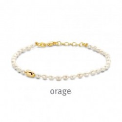 Armband met parels-plaqué hartje en slot - 616525