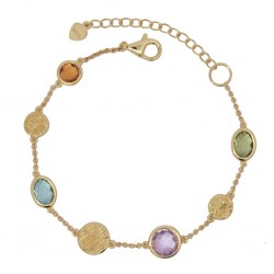 Armband geelkleurig met keurstenen - 616096
