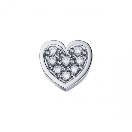 White gold heart with diamonds - 606238
