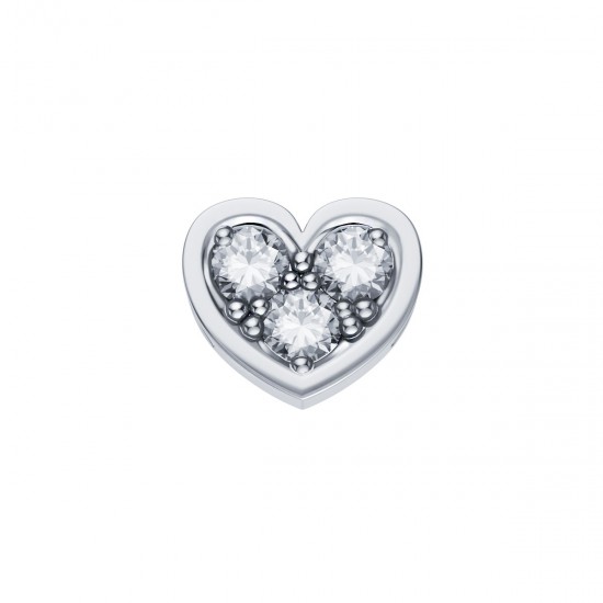 White gold heart with diamonds - 606240