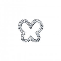 Big white gold butterfly with diamonds - 606251