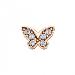 Rose gold single butterfly with diamonds - 606260