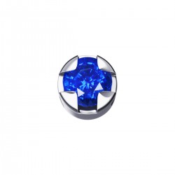 White gold round griffe with sapphire - 606261
