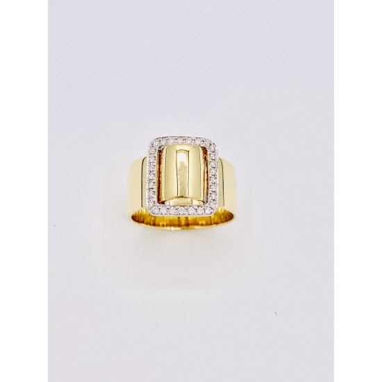 Ring bicolor met diamant - 611051