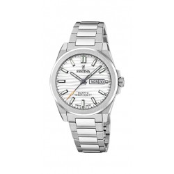 Festina swiss made-stalen kast en band-grijze wijzerplaat-10atm - 615712