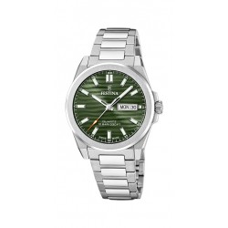 Festina swiss made-stalen kast en band-zwarte wijzerplaat-10atm - 615714
