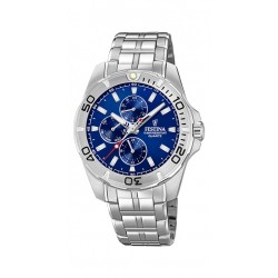 Festina-kast en band staal-blauwe wijzerplaat-10atm - 615699