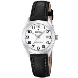 Dames Festina staal band leder 10atm - 616621