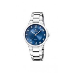 Festina-kast en band staal-blauwe wijzerplaat-5atm - 616627