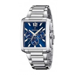 Festina-kast en band staal-blauwe wijzerplaat- 5 atm - 615703