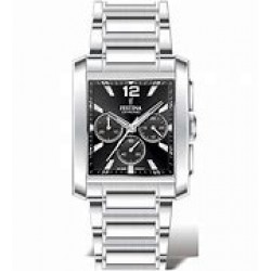 Festina chrono rechthoekig metaalband 5atm - 612523