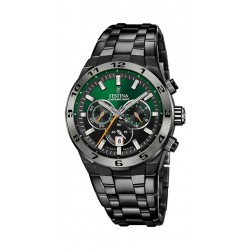 Festina Special Edition-zwart stalen kast en band-dégradé groene wijzerplaat-10atm-extra band - 615014