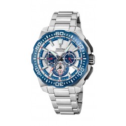 Festina Chrono bike-kast en band staal-blauwe lunette-20atm - 615828
