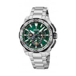 Festina Chrono bike-kast en band staal-groene wijzerplaat-20atm - 615830