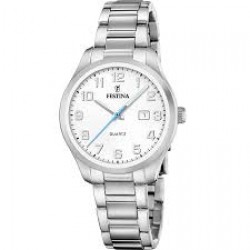 Festina-stalen band en kast-witte wijzerplaat-5 atm - 616642