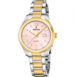 Festina-bicolor kast en band-roze wijzerplaat-5atm - 616643