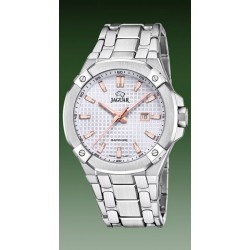 Jaguar swiss made-kast en band staal-witte wijzerplaat-10atm - 615715