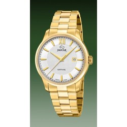 Jaguar swiss made-kast en band geelkleurig -crèmekleurige wijzerplaat-5atm - 615717
