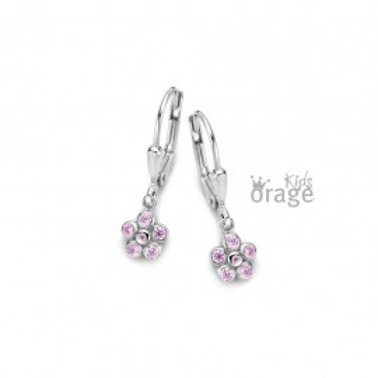 Oorslingers bloem roze steentjes - 609715