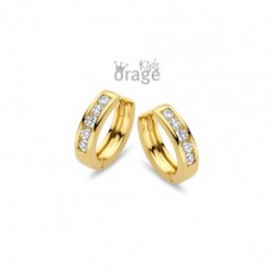 Creolen geelkleurig met zirconia - 615991