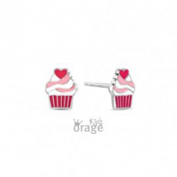 Oorringen cupcake roze - 614124