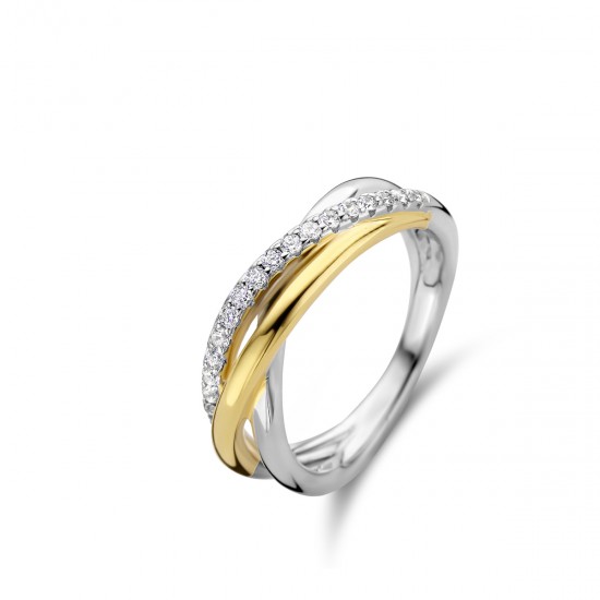 Ring bicolor met zirconia - 611345