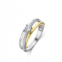 Ring bicolor met zirconia - 613591
