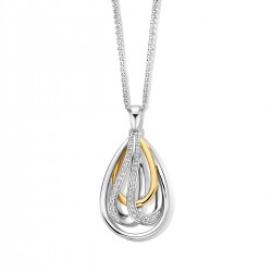 Hanger bicolor met zirconia inclusief ketting - 615868