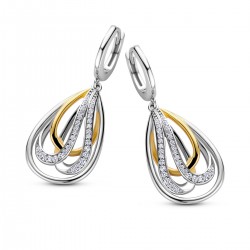 Slingeroorringen bicolor met zirconia - 615867