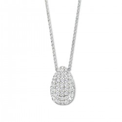 Hanger zilver met zirconia inclusief ketting - 616564