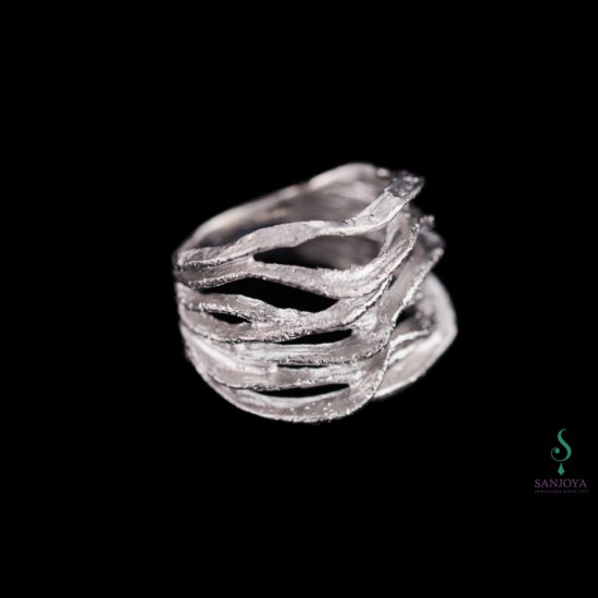 Gediamanteerde ring zilver - 606865