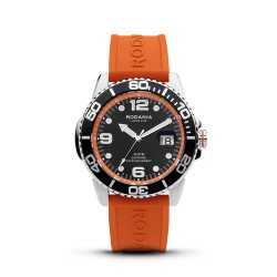 Cycling-stalen kast- oranje en zwarte kunststof band -45mm-20atm - 610059