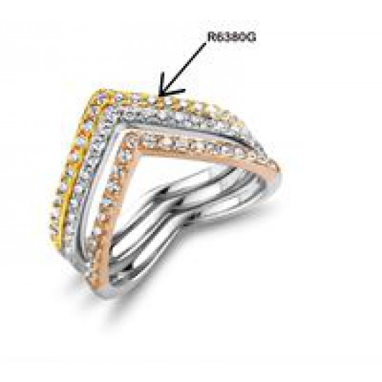 Ring geelkleurig met zirconia - 609175